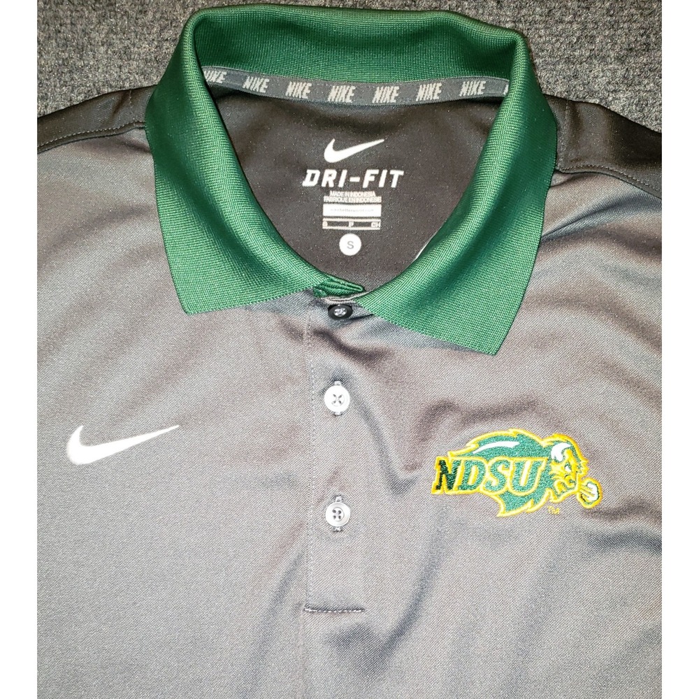 NDSU Nike Dri Fit Polo Shirt‎ Gray Mens Small North Dakota